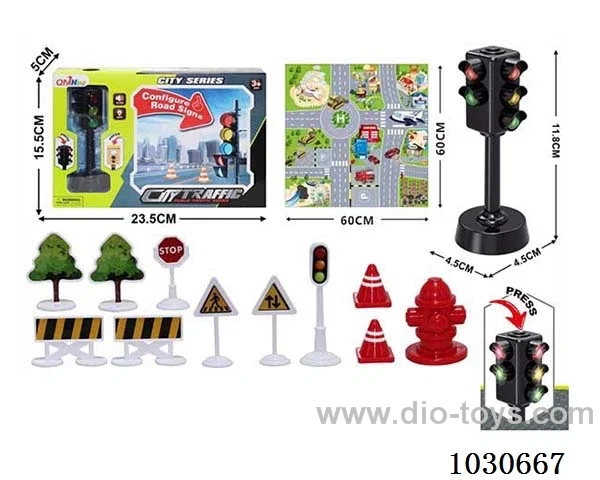 Sound and light traffic lights &Signpost & Map include battery
