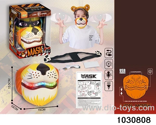 Lion mask with lights in window box