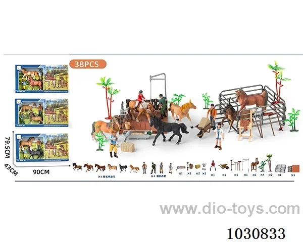 DIY horse washing scene 3sets mixed loading  in display box