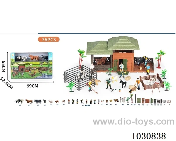 DIY bullfighting farm animal scene in display box