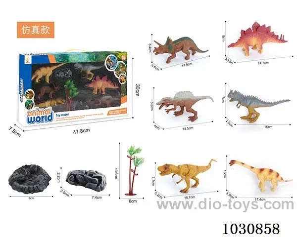 6pcs 6-inch dinosaurs  in window box