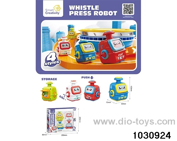 Press Whistle Robot in window box