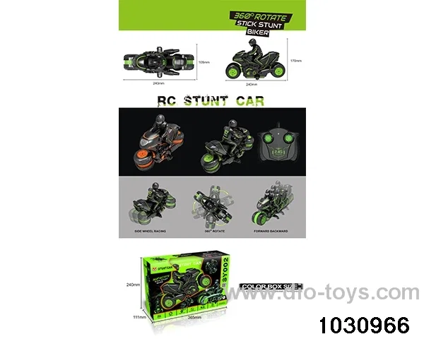 2.4G RC stunt motorcycle in window box