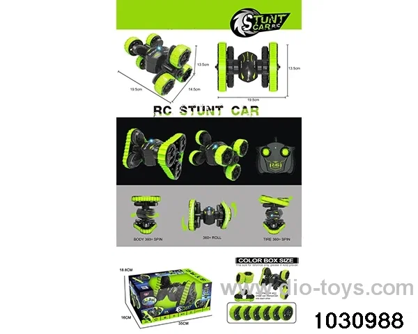 RC stunt double-sided car in window box