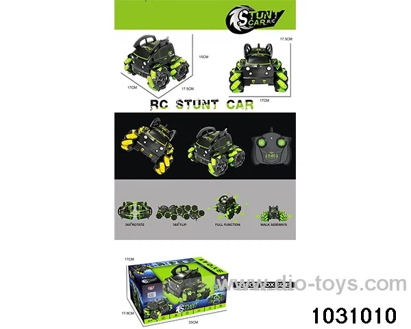 RC stunt car in window box