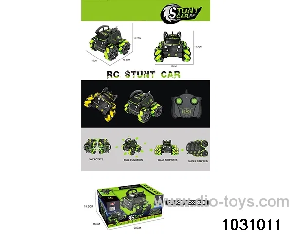 RC stunt car in window box