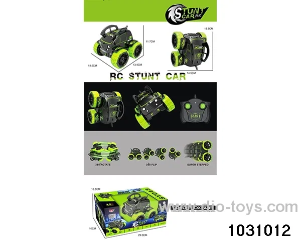 RC stunt car in window box