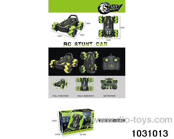 RC stunt car in window box
