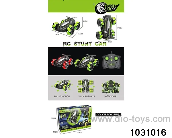 RC stunt car in window box