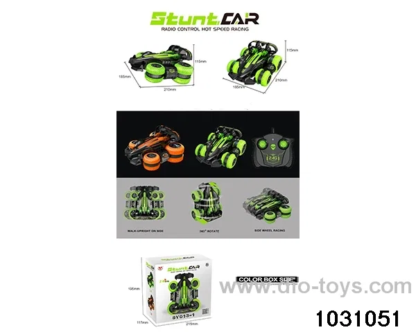 2.4G 6ch RC stunt car in color box