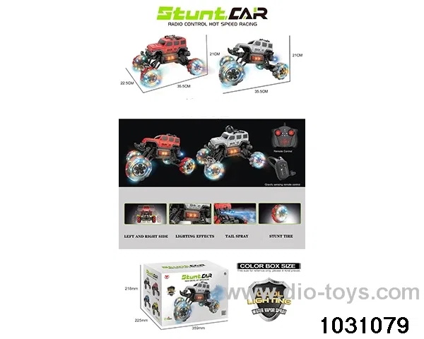 1:12 Lighted RC stunt car in color box
