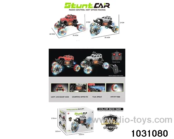 1:12 Lighted RC stunt car in color box