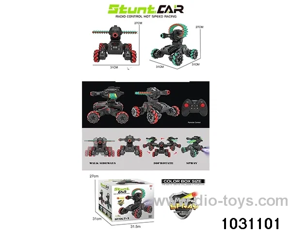 1:10 14ch RC stunt car in color box