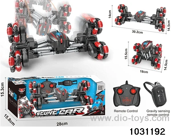 RC stunt car in window box