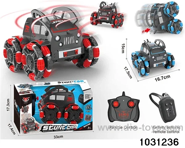 RC stunt car in window box