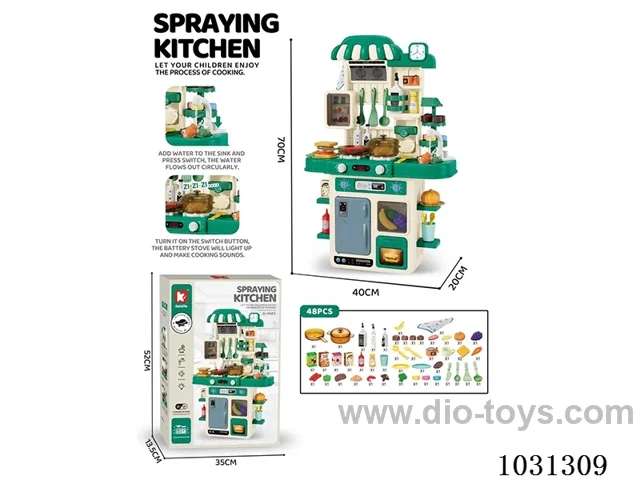 48pcs kitchen toy with light&sound effect 2color mixed loading