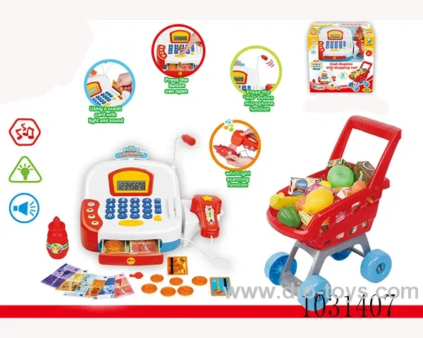 Smart cash register+cart with light&sound in window box