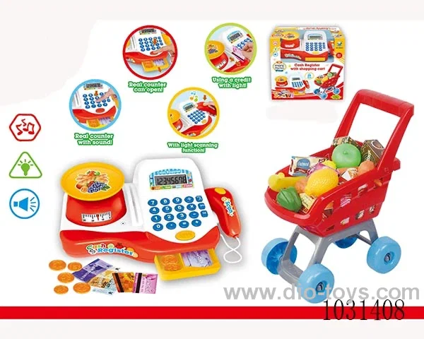 Smart cash register+cart with light&sound in window box
