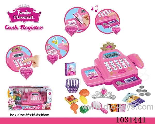 cash register with light&music in window box