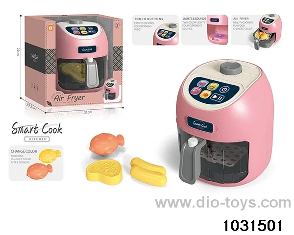 Touch button air fryer with color changing function in window box