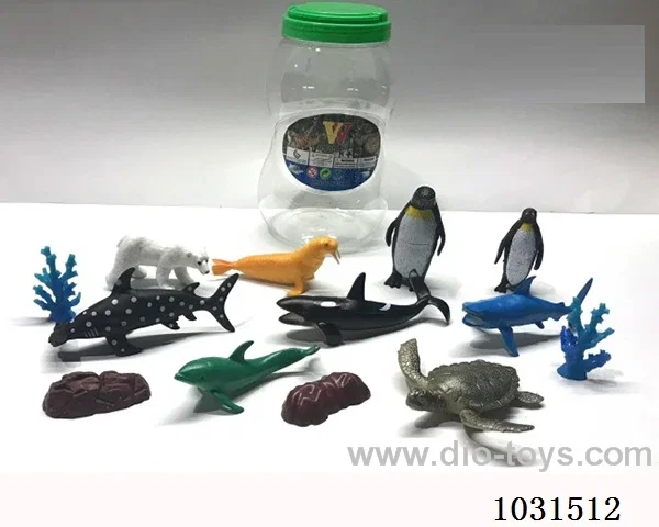 9pcs animals 6 inch in Barrel