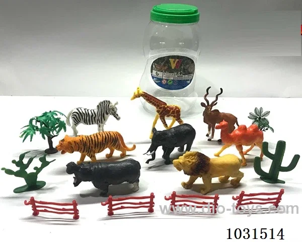 8pcs animals 6 inch in Barrel