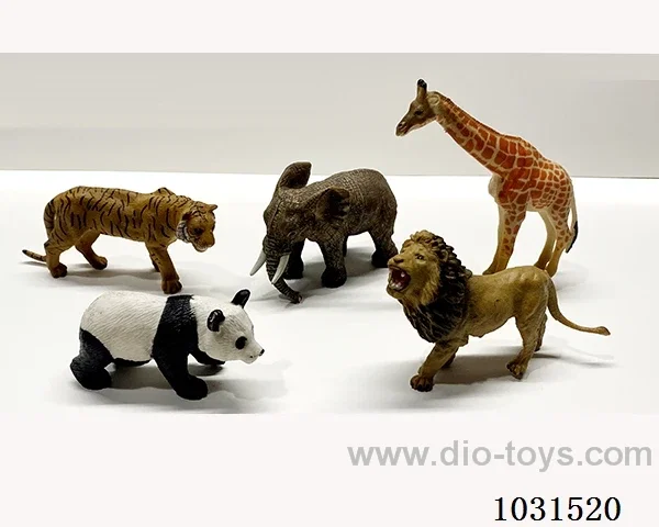 5pcs animals set 6.5 inch in PP bag with header