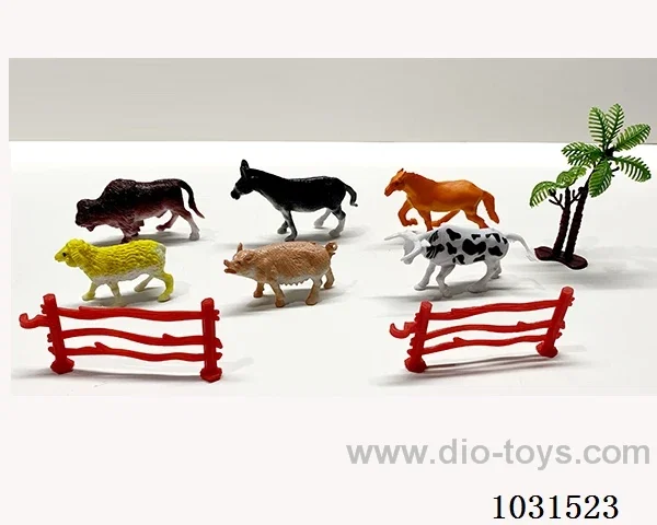 6pcs animals set 4 inch in PP bag with header