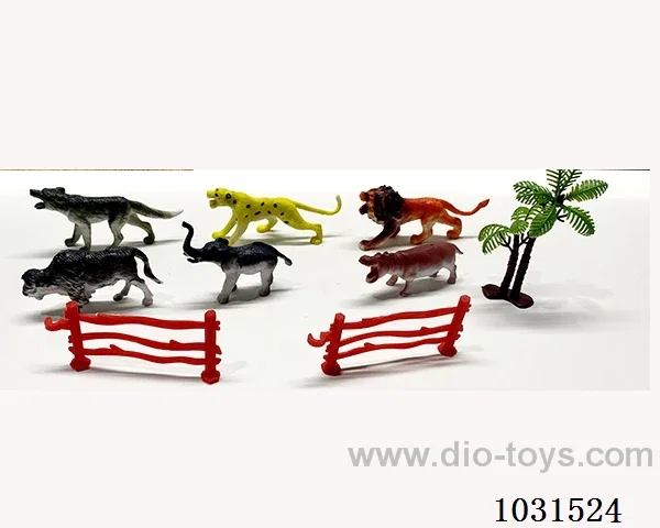 6pcs animals set 4 inch in PP bag with header