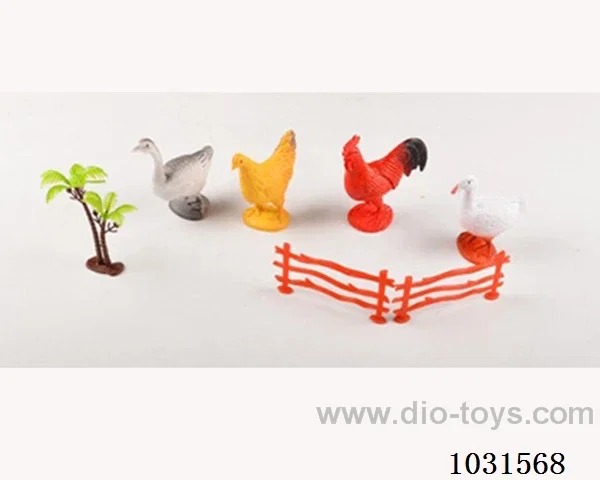 4pcs animals set 3.5 inch  in PP bag with header