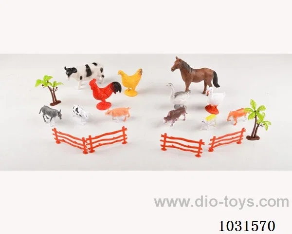 6pcs animals set 6 inch 2sets mixed loading  in PP bag with header