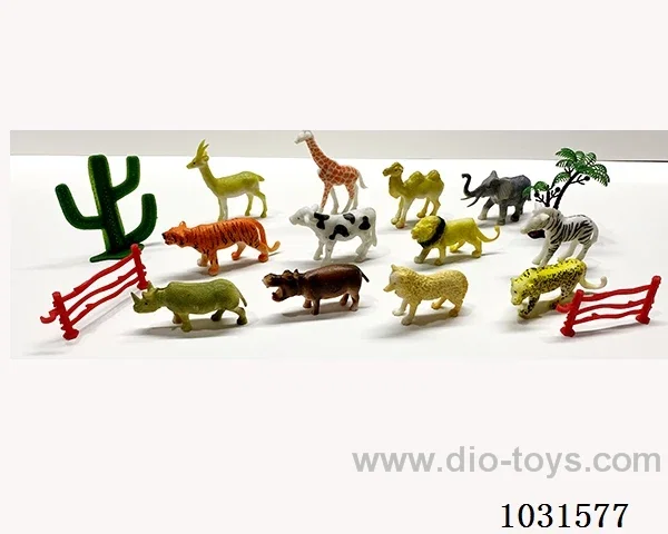 12pcs animals set 4 inch in PP bag with header