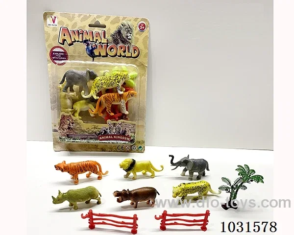 6pcs animals set 4 inch in blister card