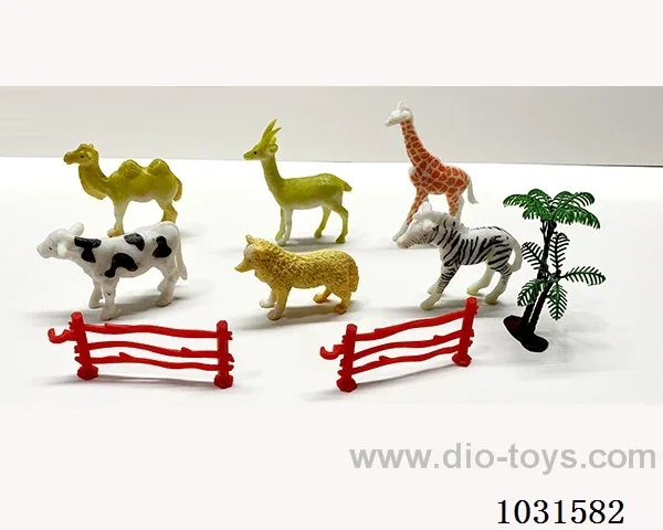 6pcs animals set 4 inch in PP bag with header