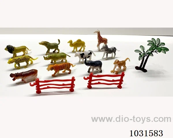 12pcs animals set 3 inch in PP bag with header