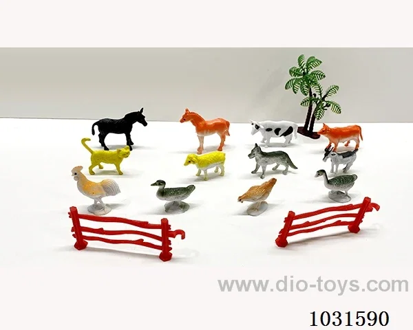 12pcs animals set in PP bag with header