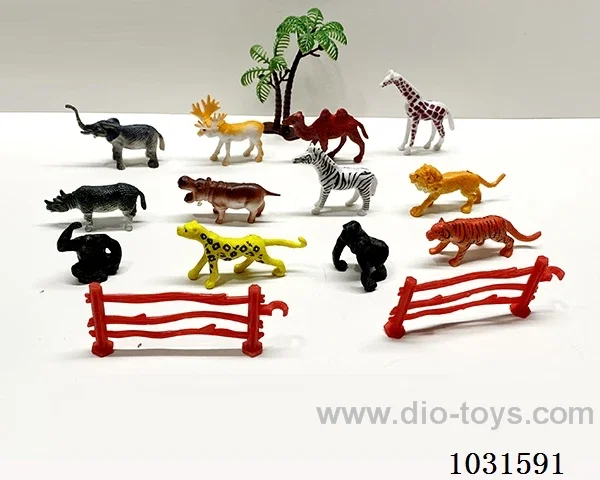 12pcs animals set in PP bag with header