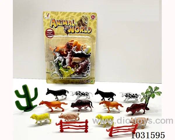 12pcs animals set in blister card