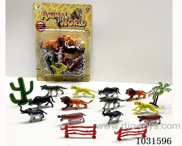 12pcs animals set in blister card