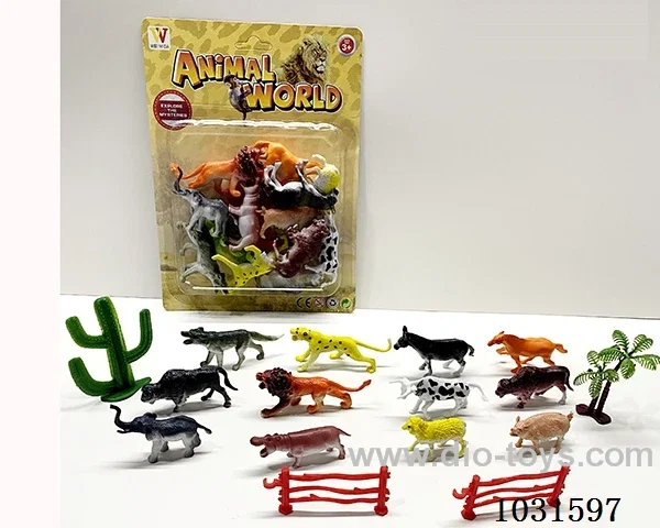 12pcs animals set in blister card
