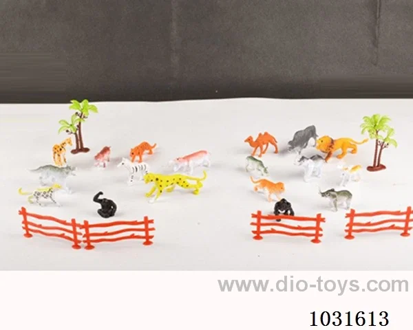 9pcs animals set 2sets mixed loading in PP bag with header
