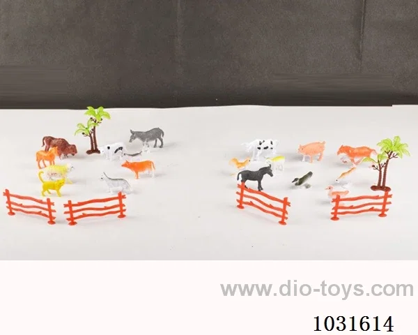 9pcs animals set 2sets mixed loading in PP bag with header