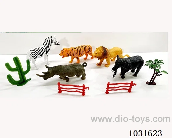 5pcs animals set in PP bag with header