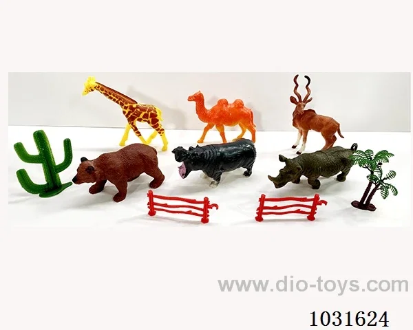 6pcs animals set in PP bag with header