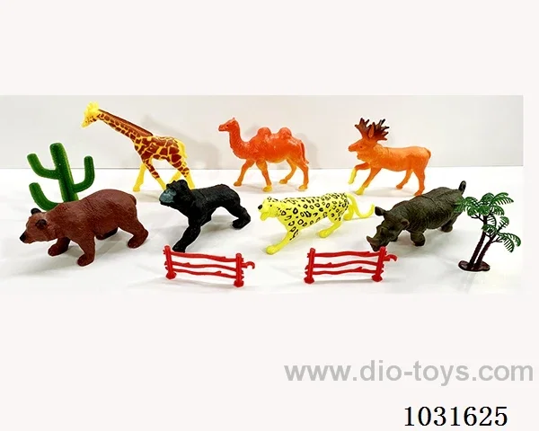 7pcs animals set in PP bag with header