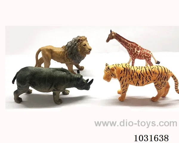 4pcs animals set in PP bag with header