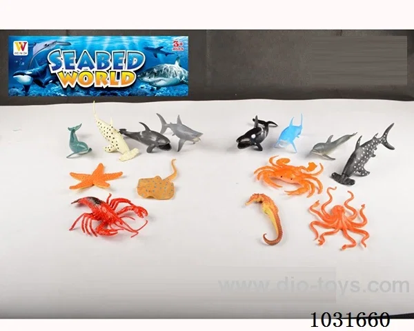 7pcs animals set  2sets mixed loadingin PP bag with header