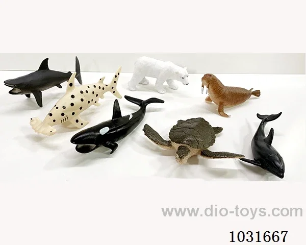 7pcs animals set in PP bag with header