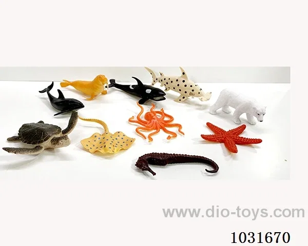 10pcs animals set in PP bag with header