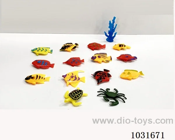 14pcs animals set in PP bag with header